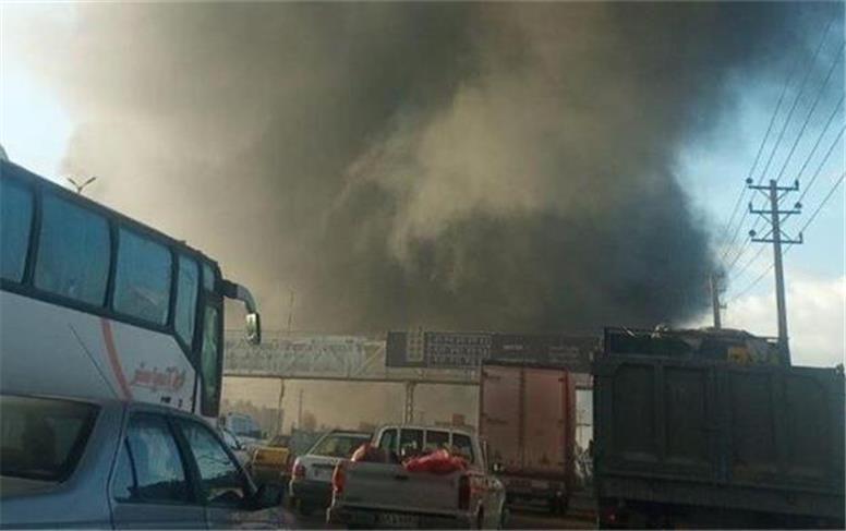 آتش سوزی در جاده خاوران