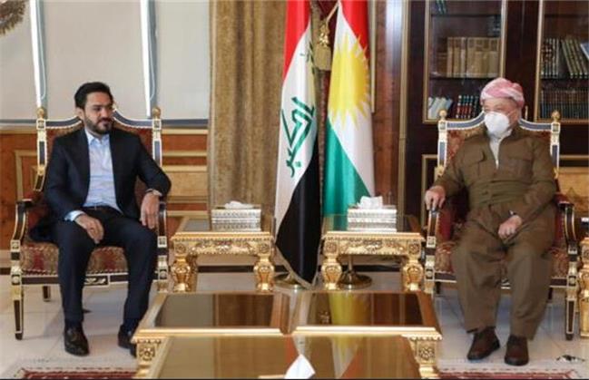 دیدار سران جریان صدر با مسعود بارزانی برای بررسی تشکیل دولت آینده عراق